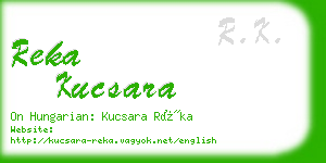 reka kucsara business card